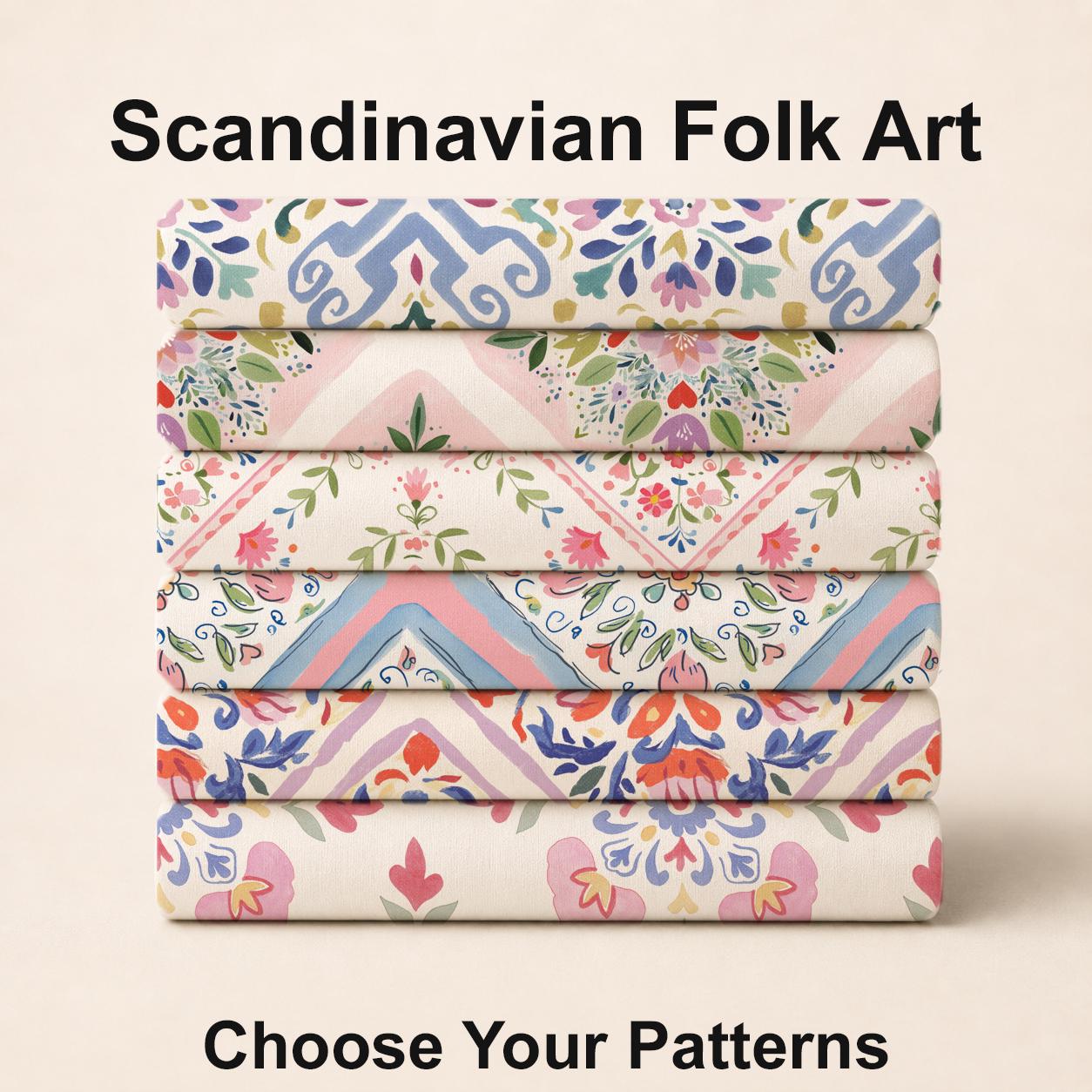 Scandinavian Folk Art Fabrics. Shop now at American Fabric Prints.