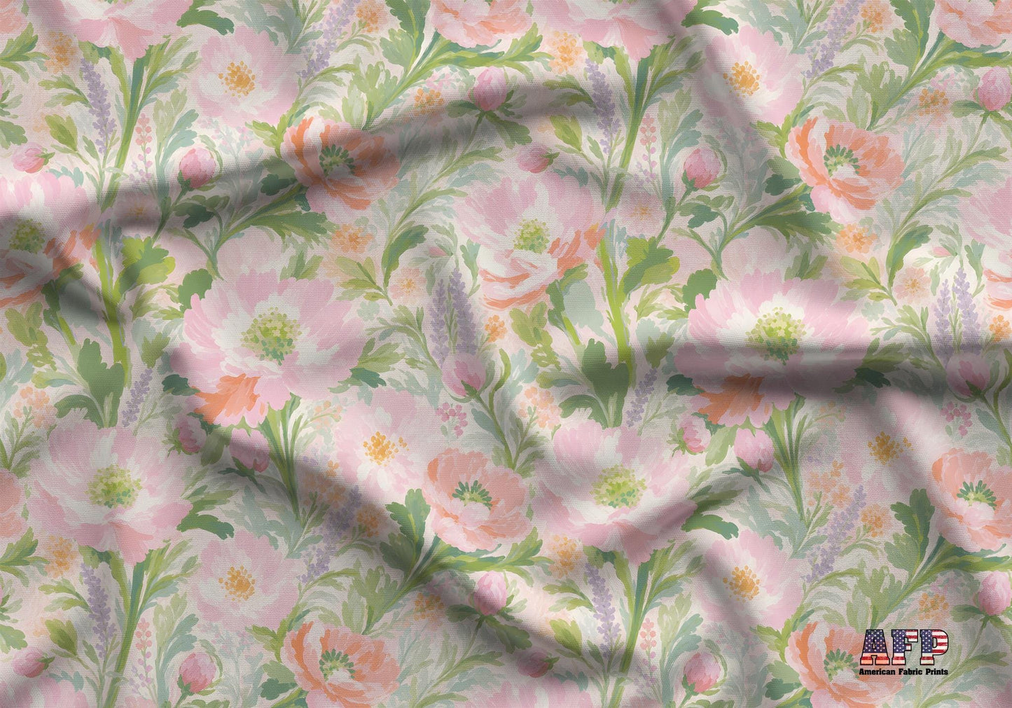Pastel Floral Meadow Fabric - Shop now at American Fabric Prints