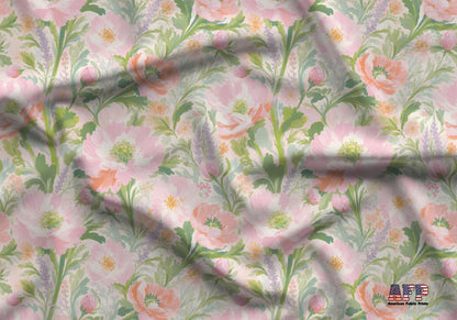 Pastel Floral Meadow Fabric - Shop now at American Fabric Prints