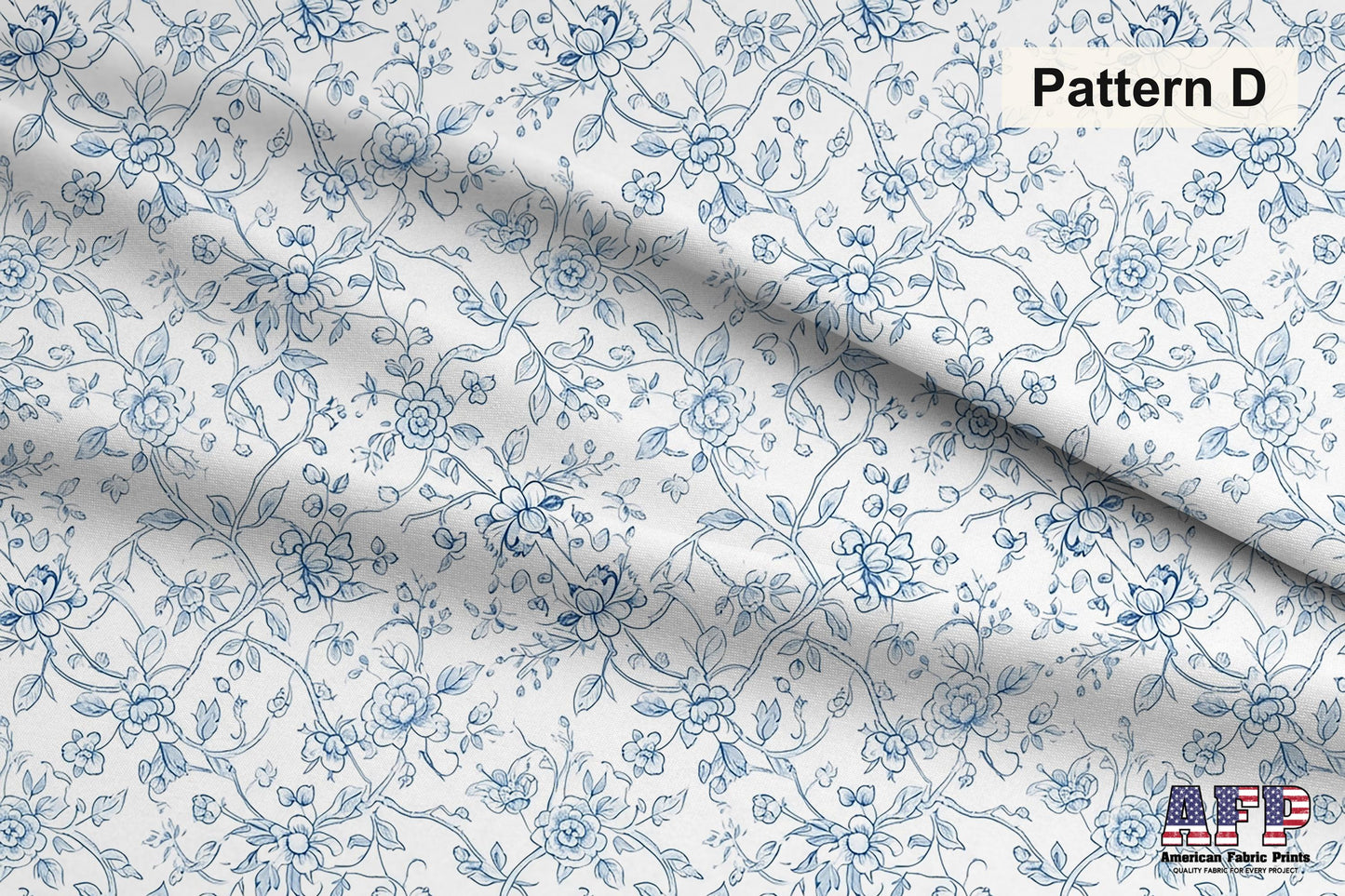 Blue Chinoiserie Toile De Jouy 3 Fabric Bundle Set - Shop now at American Fabric Prints