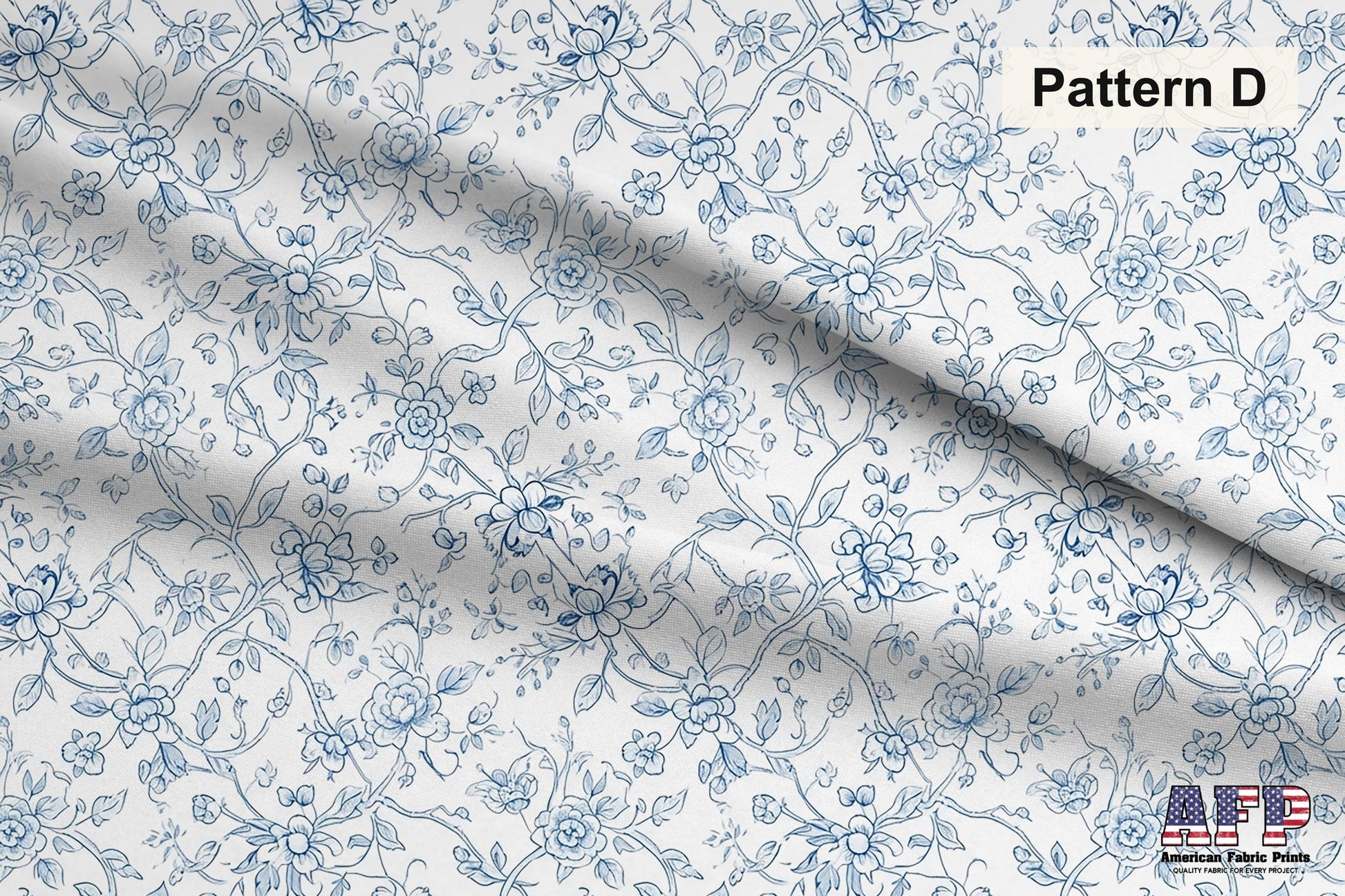 Blue Chinoiserie Toile De Jouy 3 Fabric Bundle Set - Shop now at American Fabric Prints