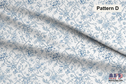 Blue Chinoiserie Toile De Jouy 3 Fabric Bundle Set - Shop now at American Fabric Prints