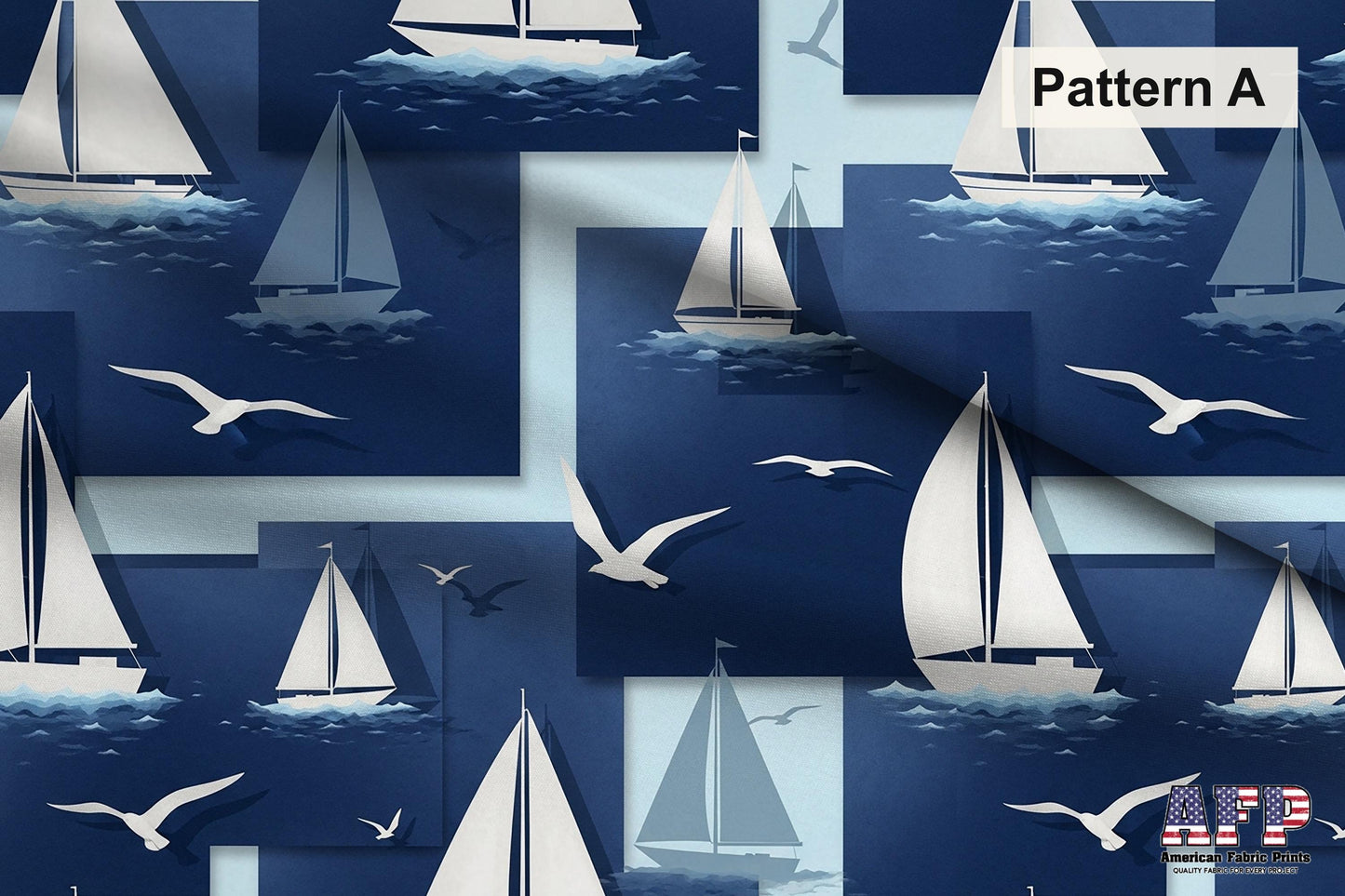 Blue Sailboat 3 Fabric Bundle Set - Shop now at American Fabric Prints