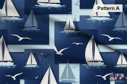 Blue Sailboat 3 Fabric Bundle Set - Shop now at American Fabric Prints