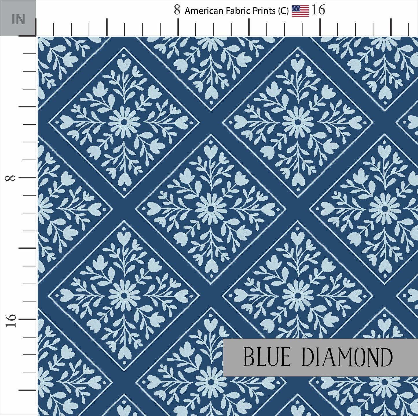 Elegant Blue Floral Quilting Fabric | Dutch Fabric Patterns | Choose Your Patterns | Fabric by the Yard | by American Fabric Prints | Hearts