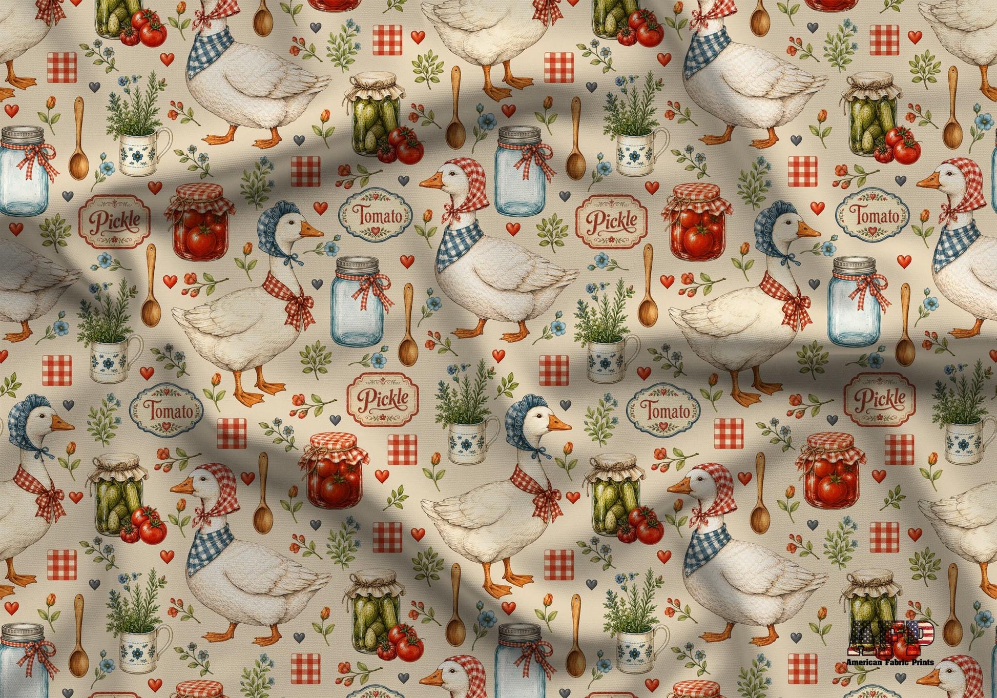 Vintage Country Goose Kitchen Fabric - Shop now at American Fabric Prints