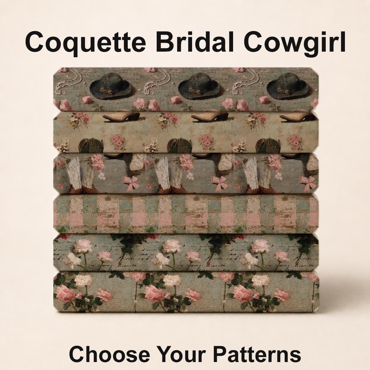 Coquette Bridal Cowgirl Fabric Bundle Set - Shop now at American Fabric Prints