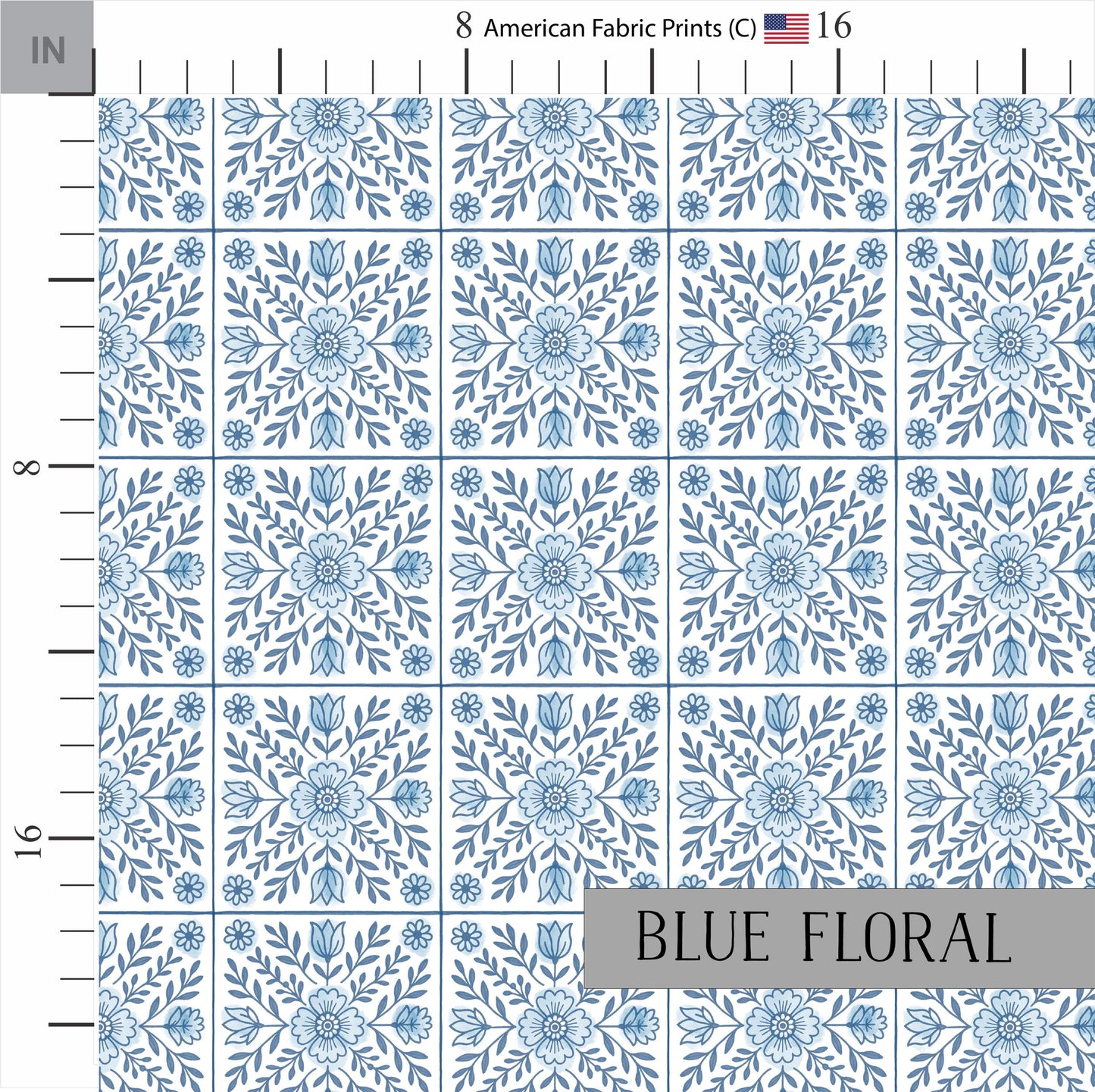 Elegant Blue Floral Quilting Fabric | Dutch Fabric Patterns | Choose Your Patterns | Fabric by the Yard | by American Fabric Prints | Hearts