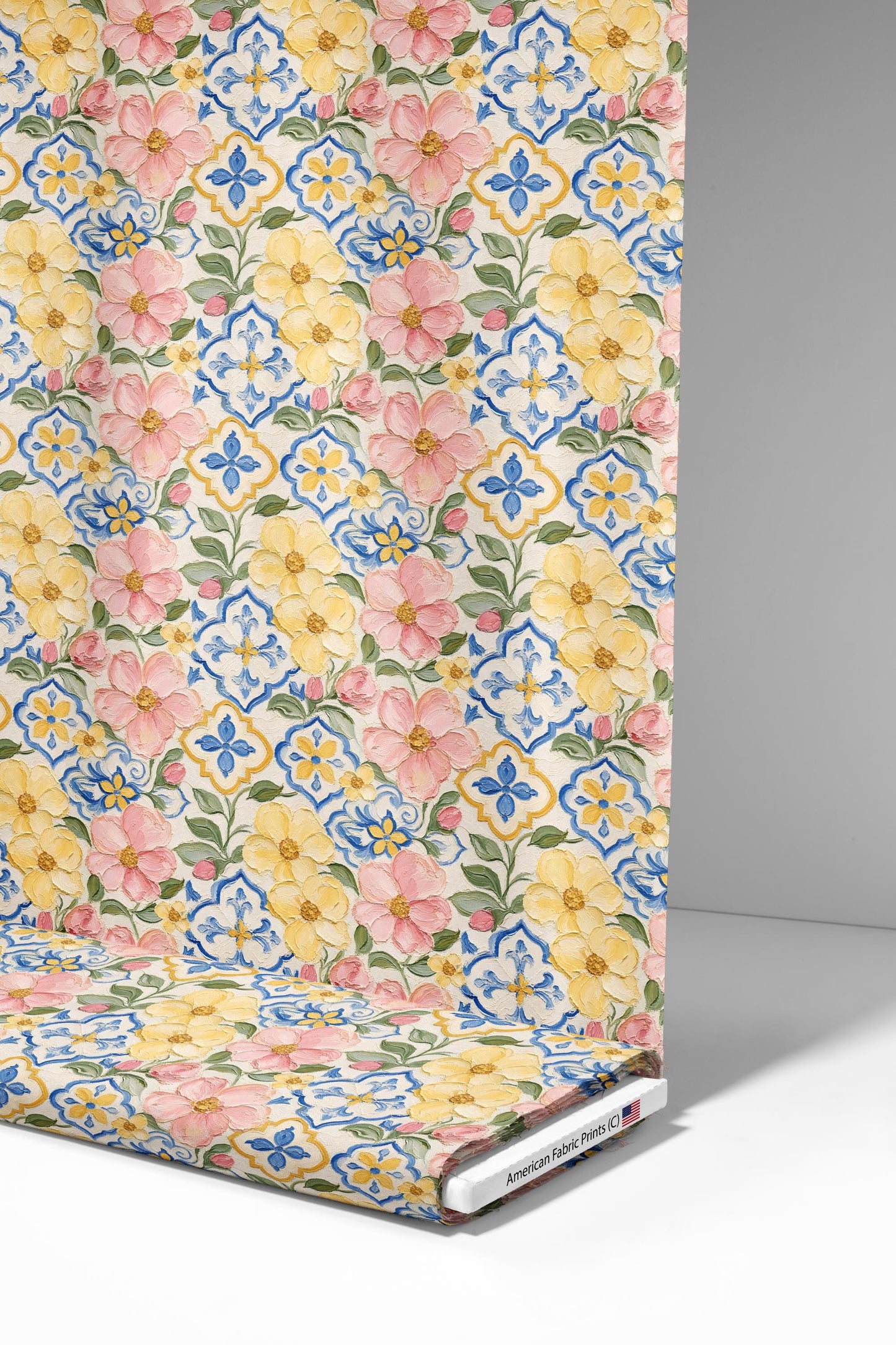 Mediterranean Oil Paint Floral Fabric - Shop now at American Fabric Prints
