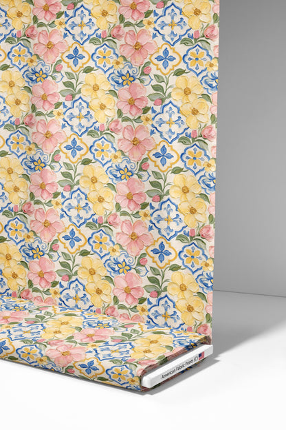 Mediterranean Oil Paint Floral Fabric - Shop now at American Fabric Prints