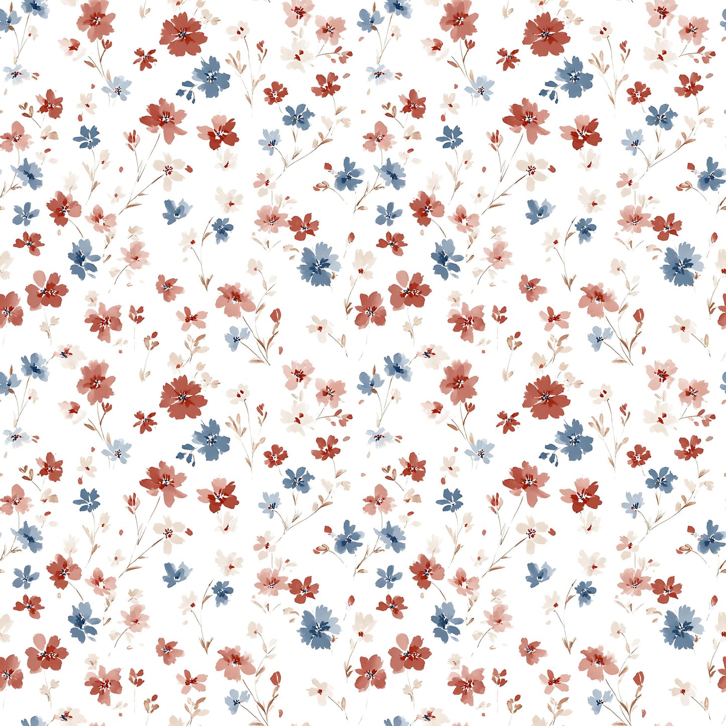 Farmhouse Patriotic Floral Fabric - Shop now at American Fabric Prints