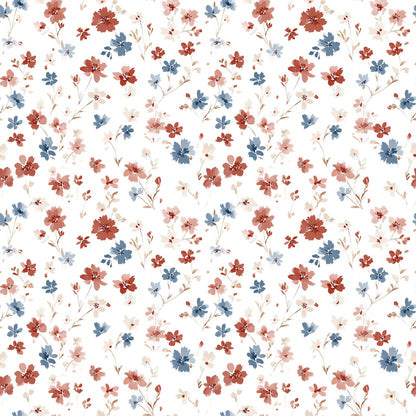 Farmhouse Patriotic Floral Fabric - Shop now at American Fabric Prints
