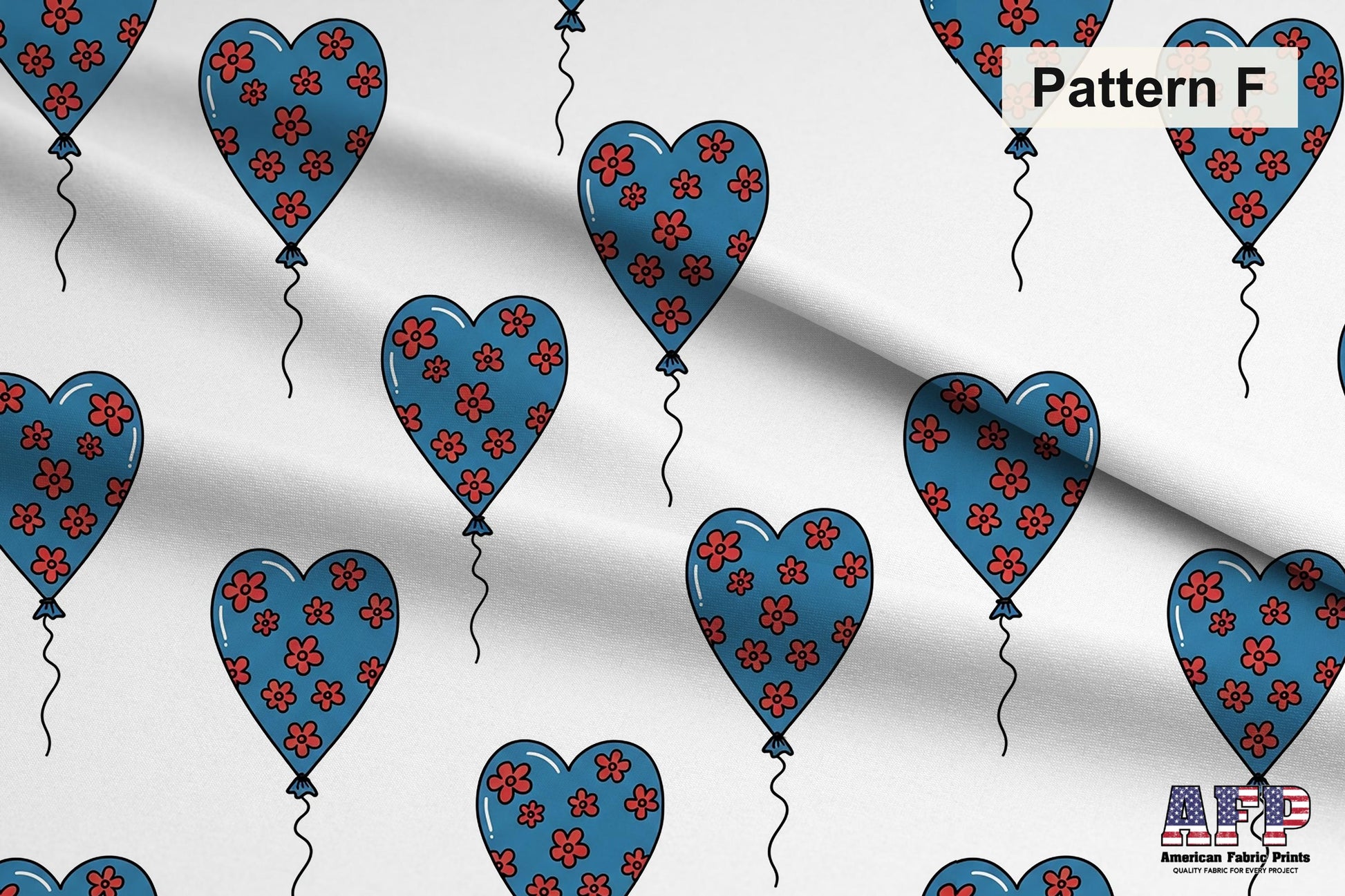 Valentine Hearts Fabric Collection. Pattern F Shown. Shop now at American Fabric Prints.