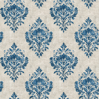 Blue Country Stamp Fabric - Shop now at American Fabric Prints