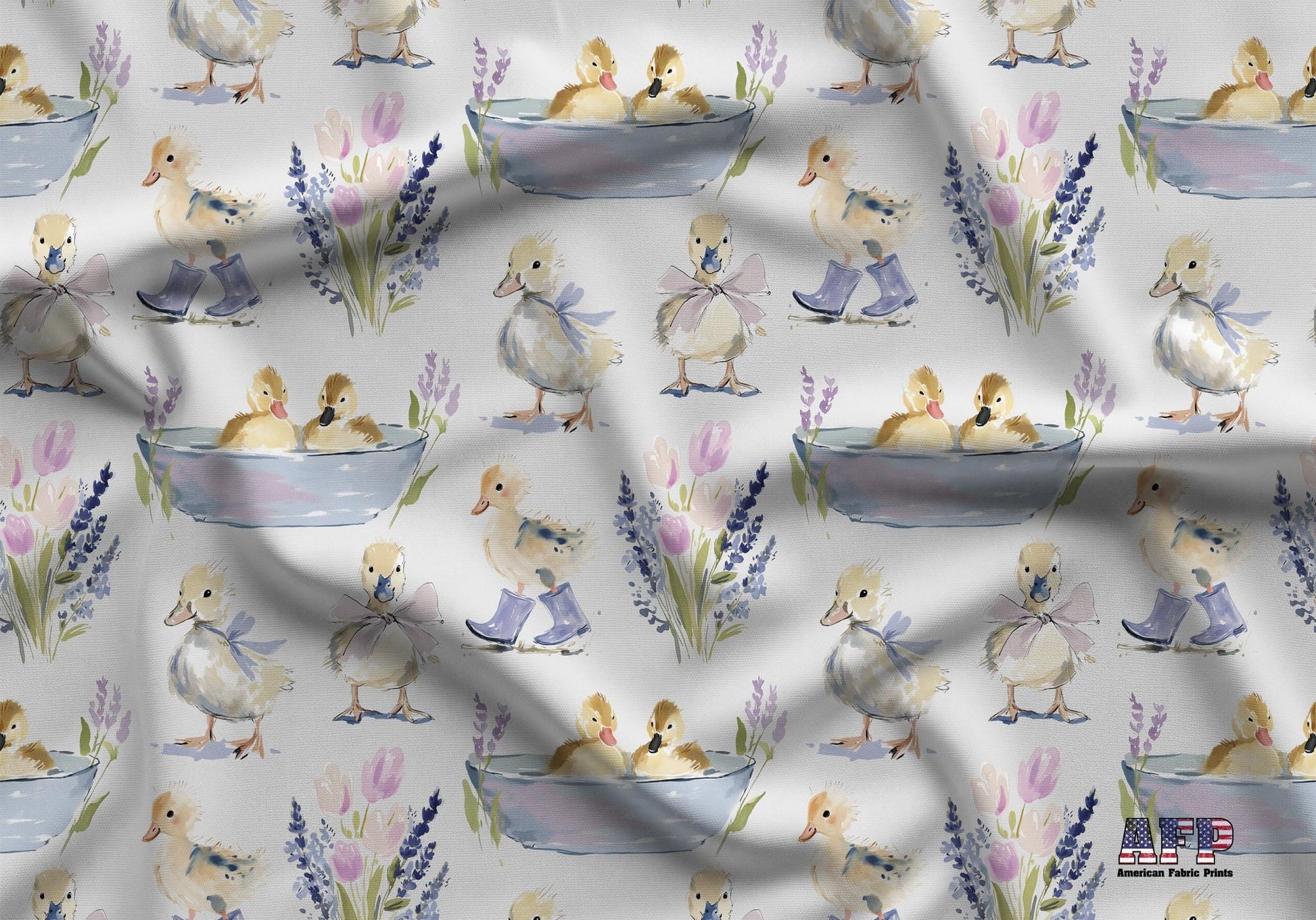 Spring Baby Ducks Fabric - Shop now at American Fabric Prints
