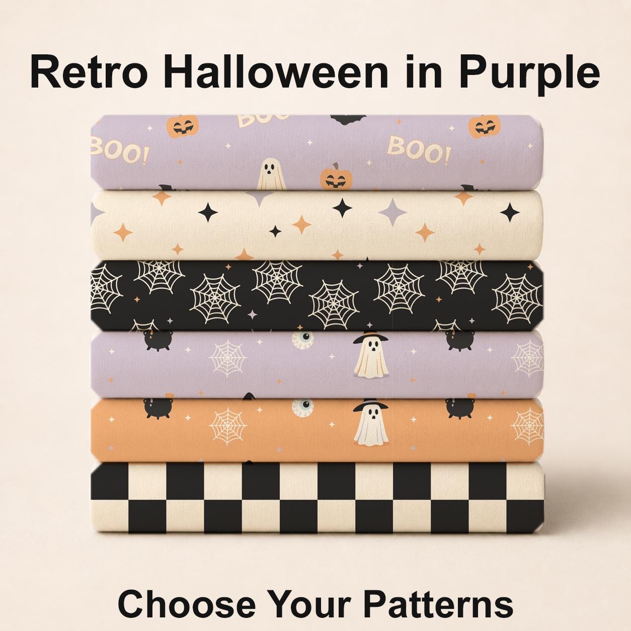 Retro Halloween in Purple Fabric Bundle Set - Shop now at American Fabric Prints