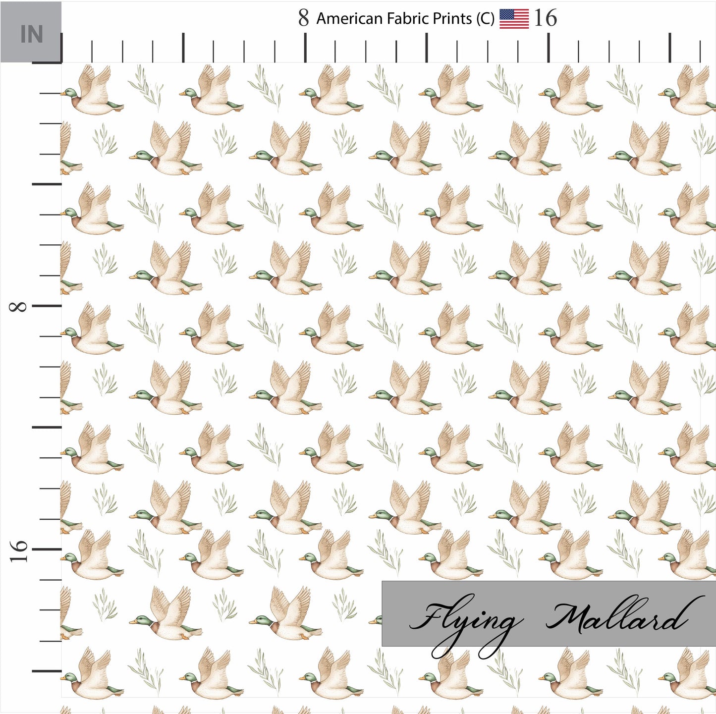 Flying Mallard Duck Quilting Cotton. Shop now at American Fabric Prints.