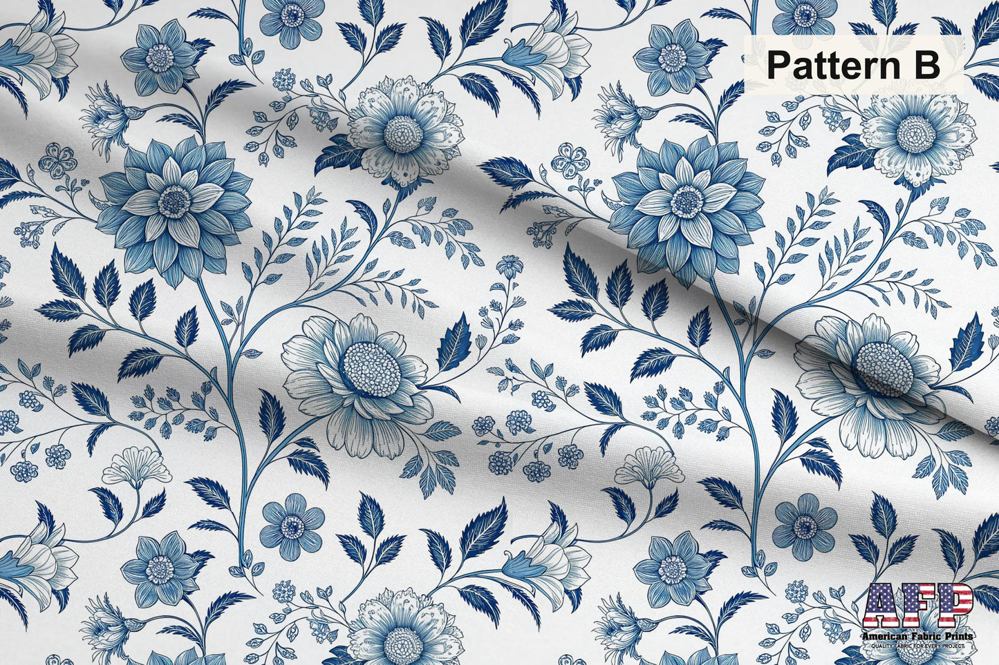 Blue Porcelain Garden Fabric Bundle Set - Shop now at American Fabric Prints