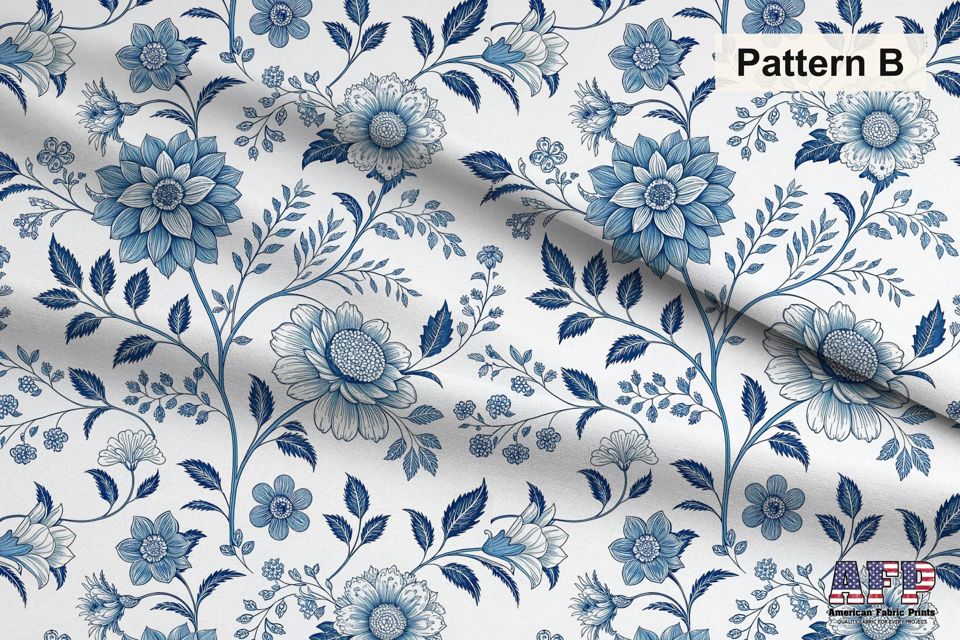 Blue Porcelain Garden Fabric Bundle Set - Shop now at American Fabric Prints