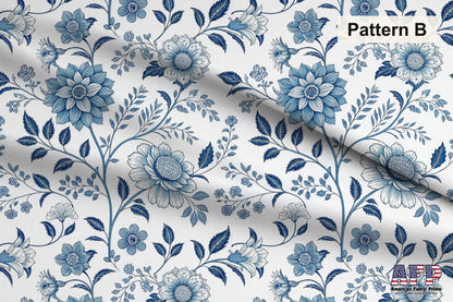 Blue Porcelain Garden Fabric Bundle Set - Shop now at American Fabric Prints