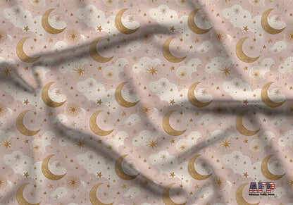 Blush Night Sky Fabric - Shop now at American Fabric Prints