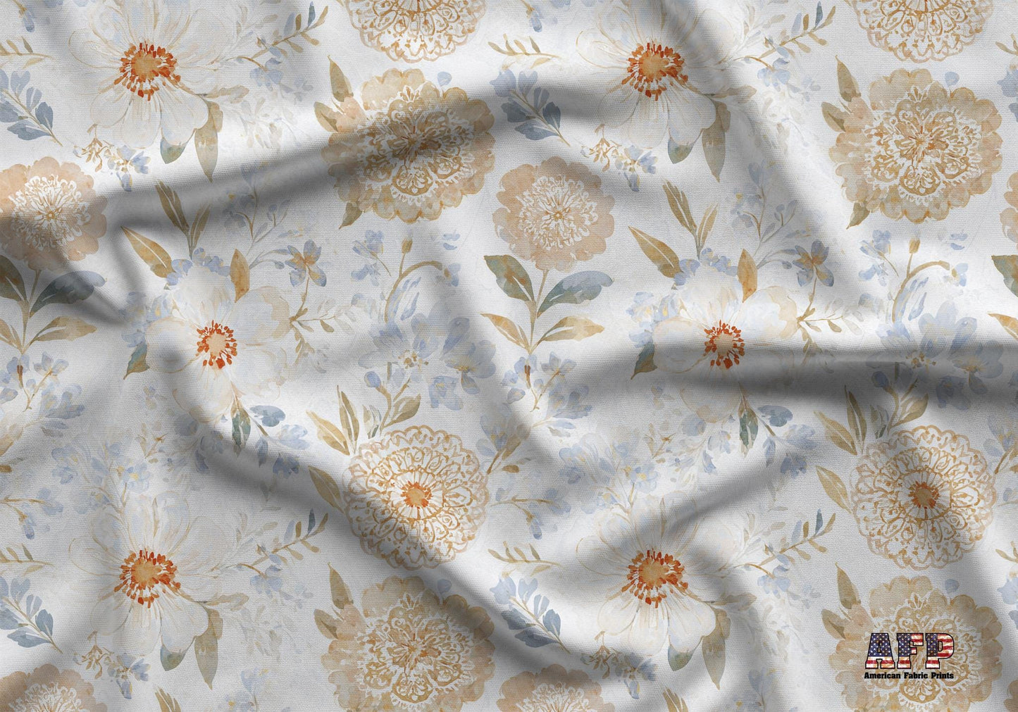 Neutral Floral Fabric - Shop now at American Fabric Prints
