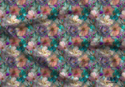 Stain Glass Flowers Fabric - Shop now at American Fabric Prints