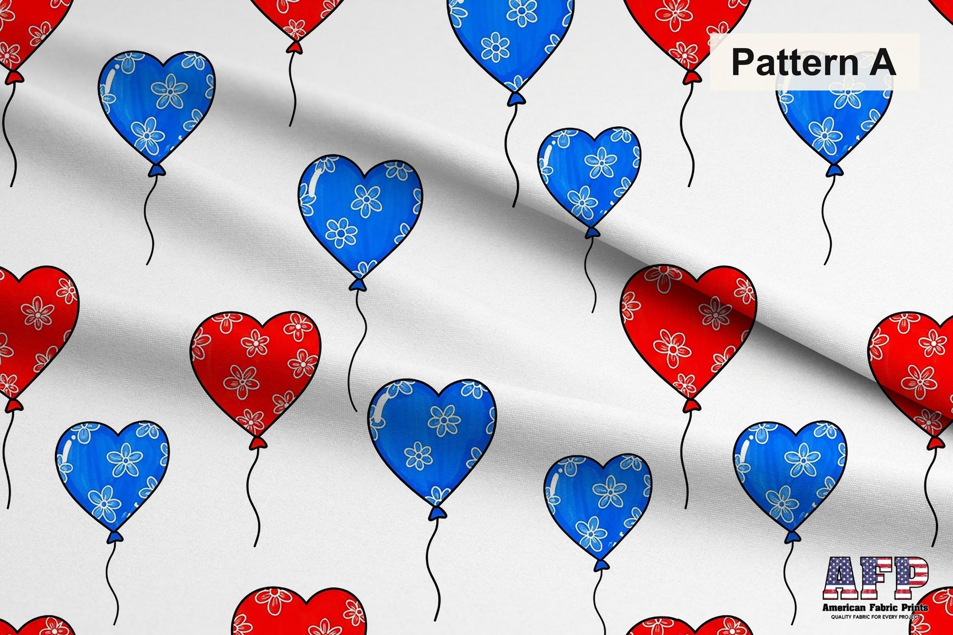 Valentine Hearts Fabric Collection. Pattern A Shown. Shop now at American Fabric Prints.