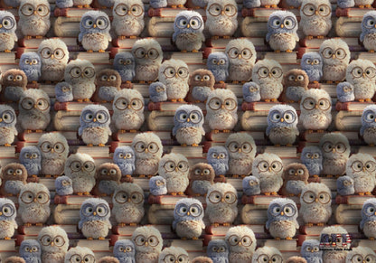 3D Book Owl Fabric - Shop now at American Fabric Prints