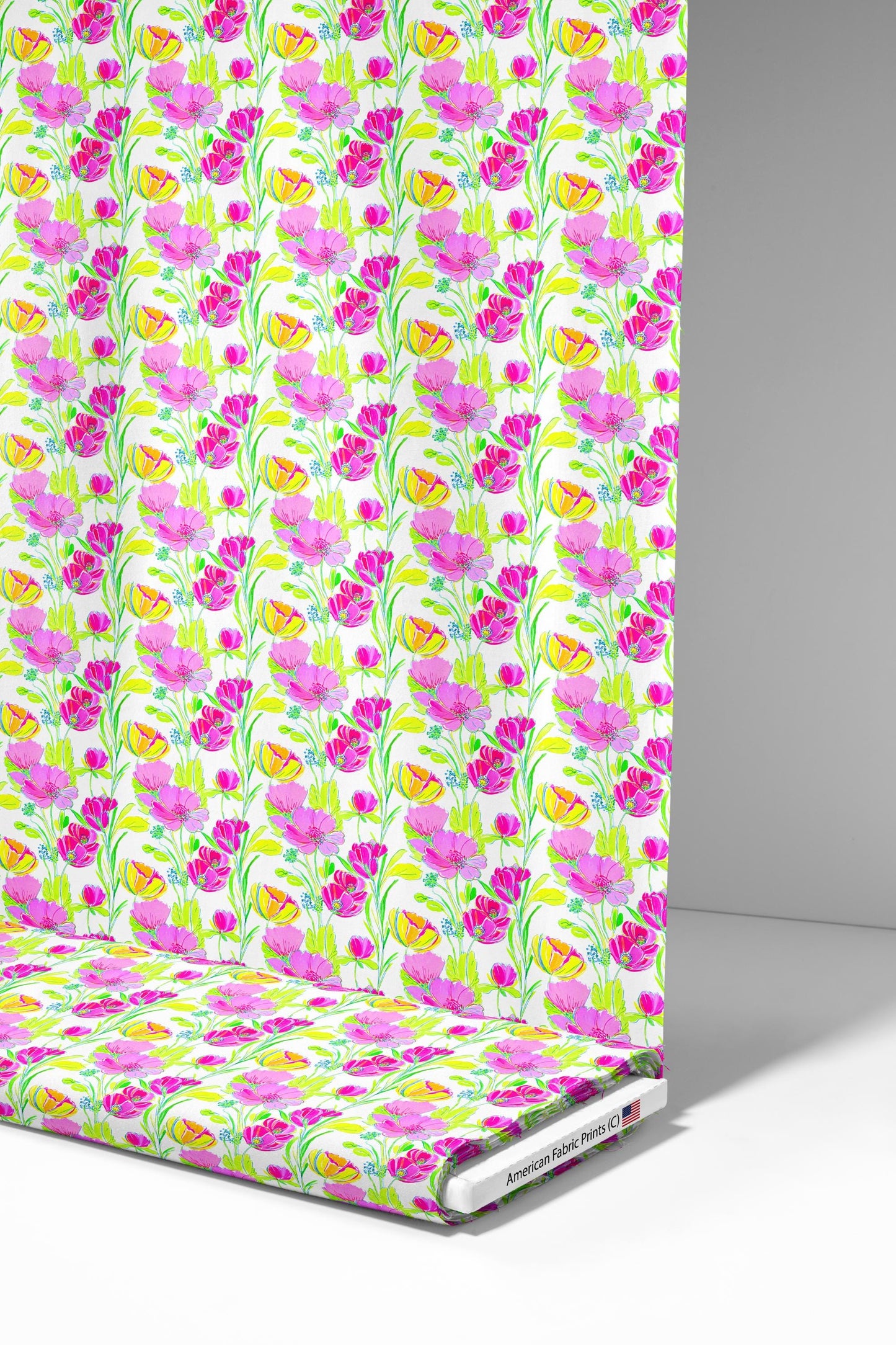 Bright Flowers Fabric - Shop now at American Fabric Prints