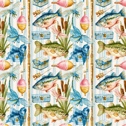 Preppy Fishing Fabric - Shop now at American Fabric Prints