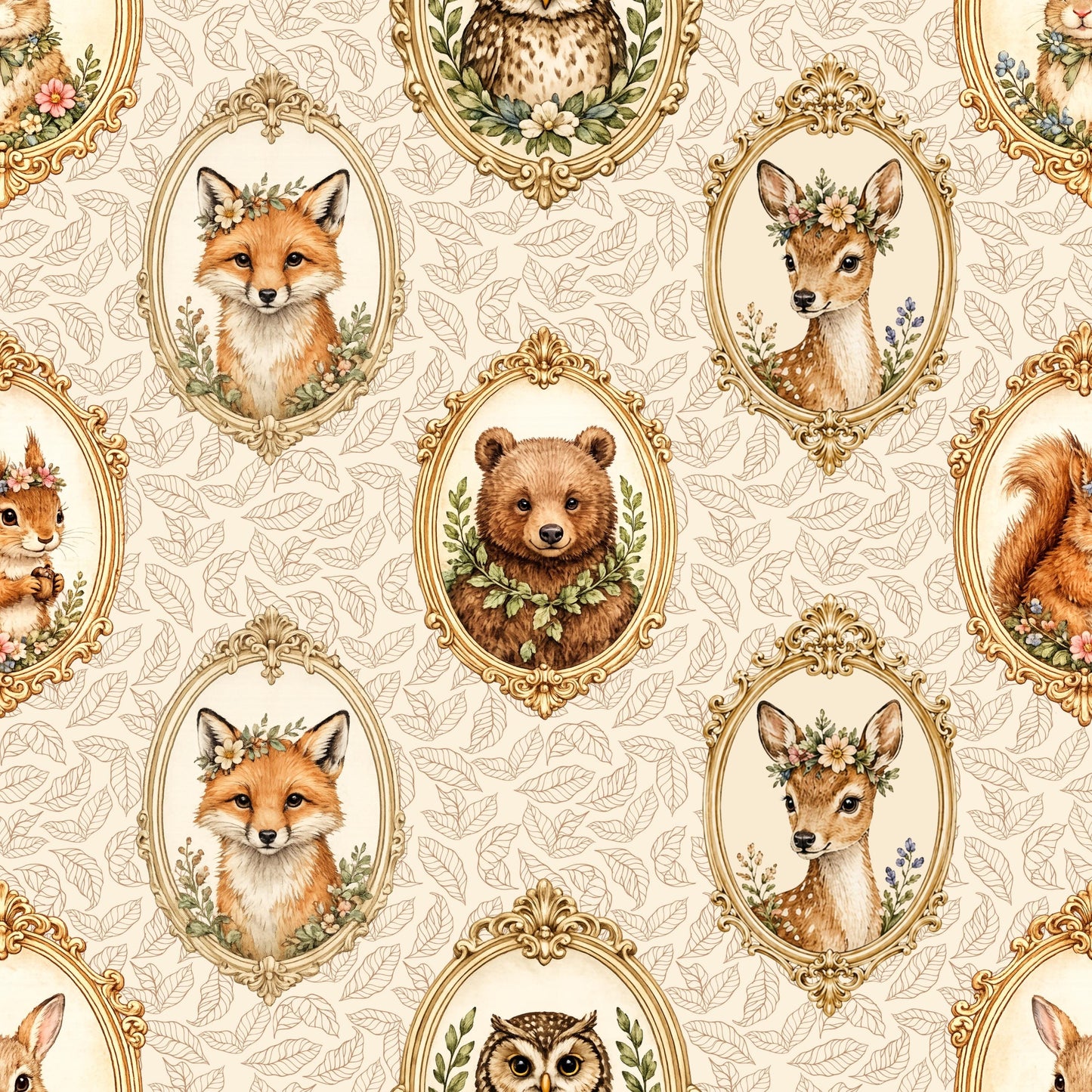 Woodland Animal Portrait Fabric - Shop now at American Fabric Prints