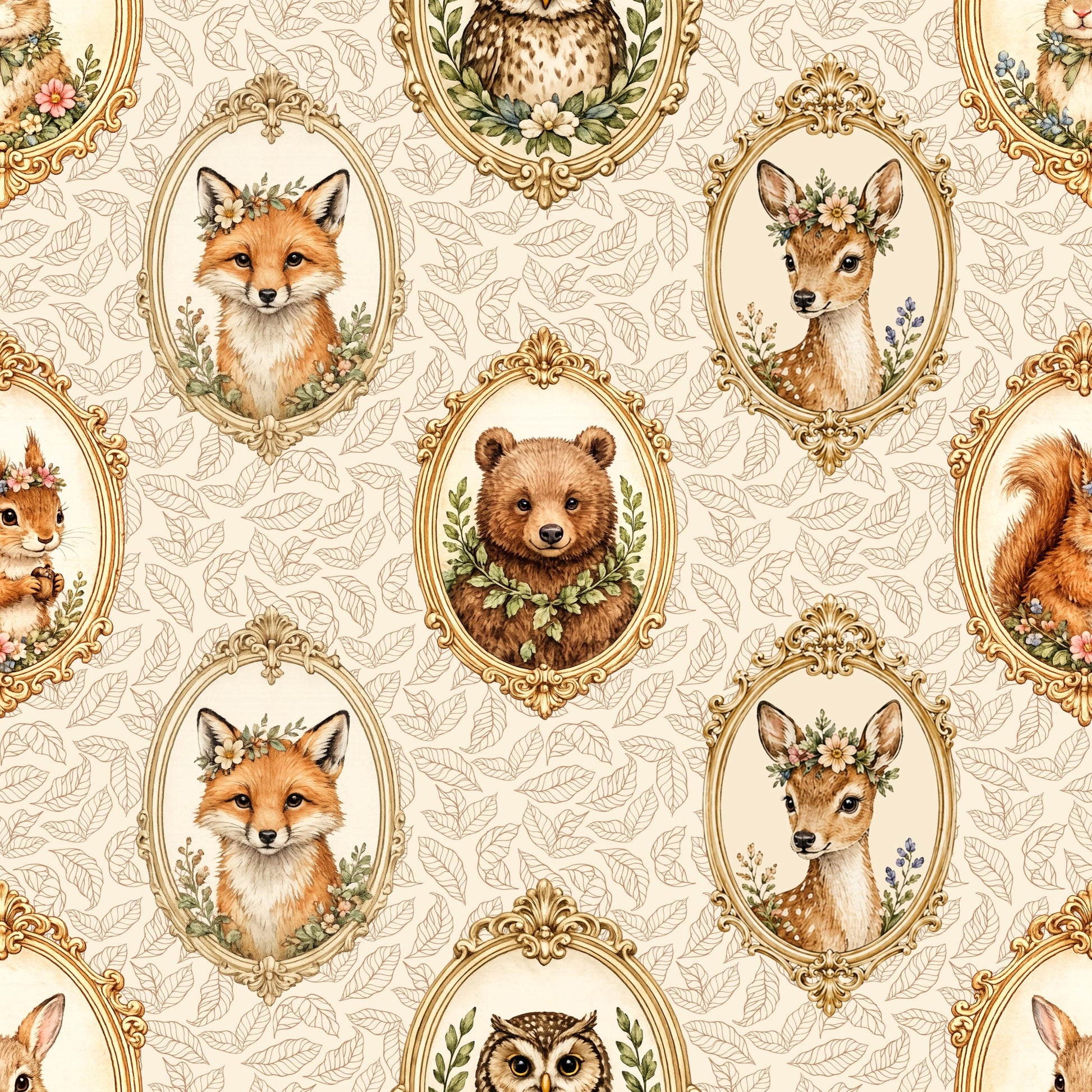 Woodland Animal Portrait Fabric - Shop now at American Fabric Prints
