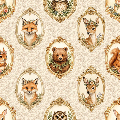 Woodland Animal Portrait Fabric - Shop now at American Fabric Prints