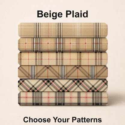 Beige Plaid Fabric Bundle Set - Shop now at American Fabric Prints