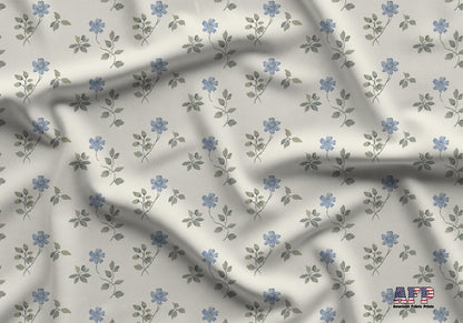 Simple Blue Flowers Fabric - Shop now at American Fabric Prints