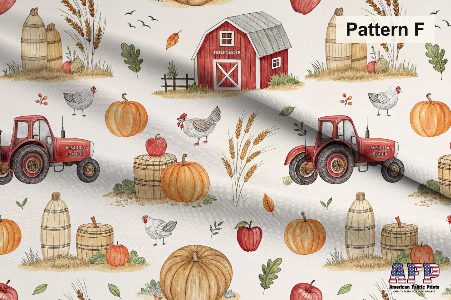 Farm Animals Fabric Set 3. Choose Your Patterns or Choose them All! Pattern F Shown. Shop now at American Fabric Prints.