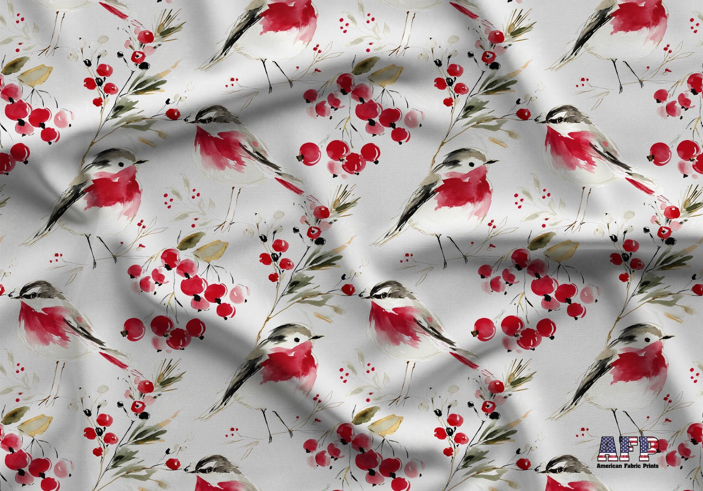 Christmas Bird Fabric - Shop now at American Fabric Prints