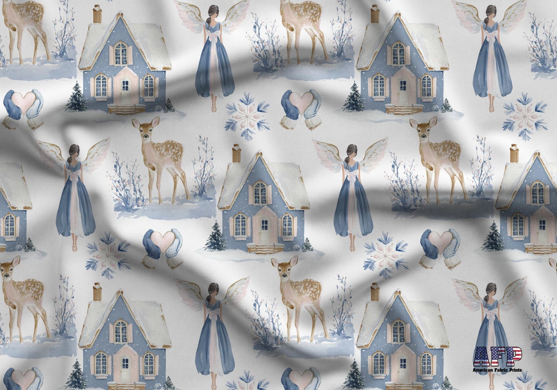 Blue Winter Fabric - Shop now at American Fabric Prints