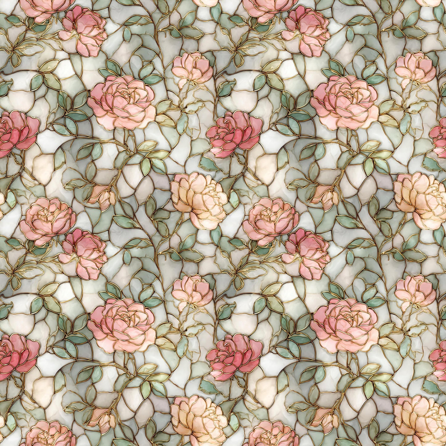 Stain Glass Pink Floral Fabric - Shop now at American Fabric Prints