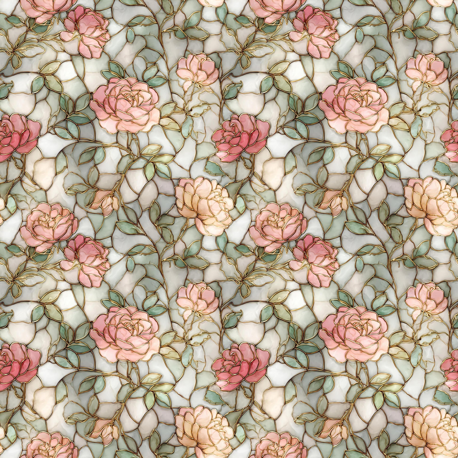 Stain Glass Pink Floral Fabric - Shop now at American Fabric Prints