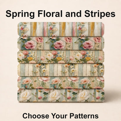 Spring Floral and Stripes Fabric Bundle Set - Shop now at American Fabric Prints
