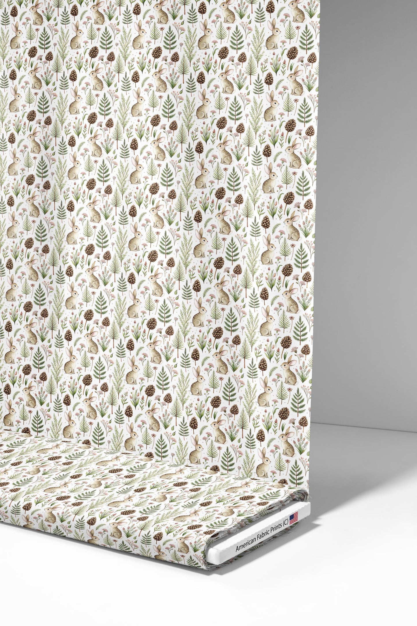 Woodland Bunnys Fabric - Shop now at American Fabric Prints