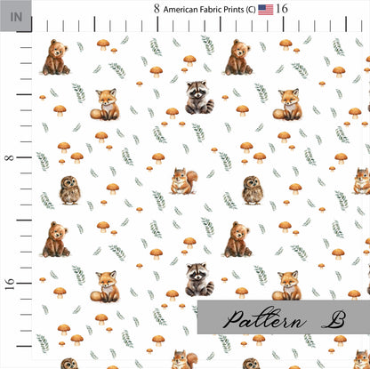 Woodland Animals Fabric | Sage Green | Gender Neutral Quilt Fabric | Forest Animals | Nursery Fabric | Baby Fabric | Cotton Fabric |