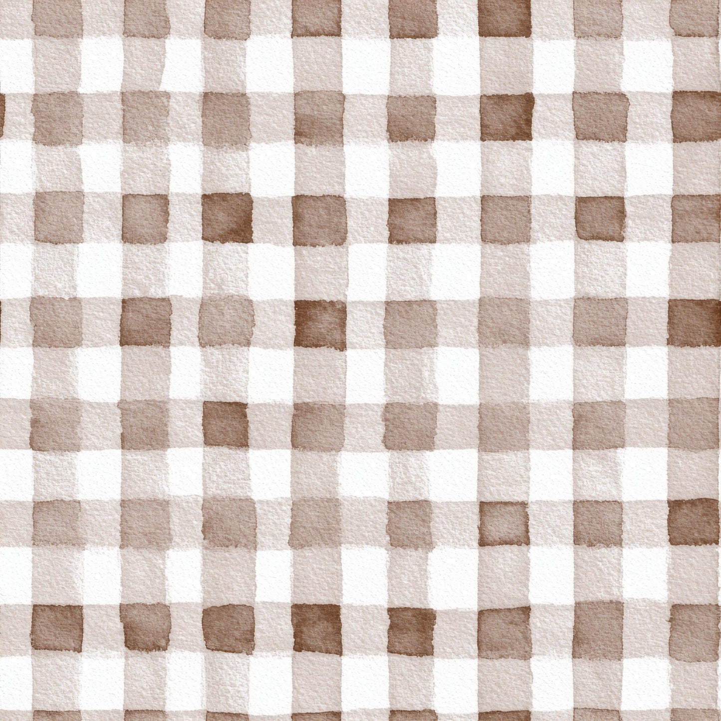 Watercolor Brown Gingham Fabric - Shop now at American Fabric Prints