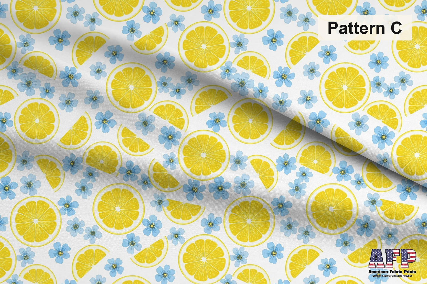 Lemons + Blue 2 Fabric Bundle Set - Shop now at American Fabric Prints