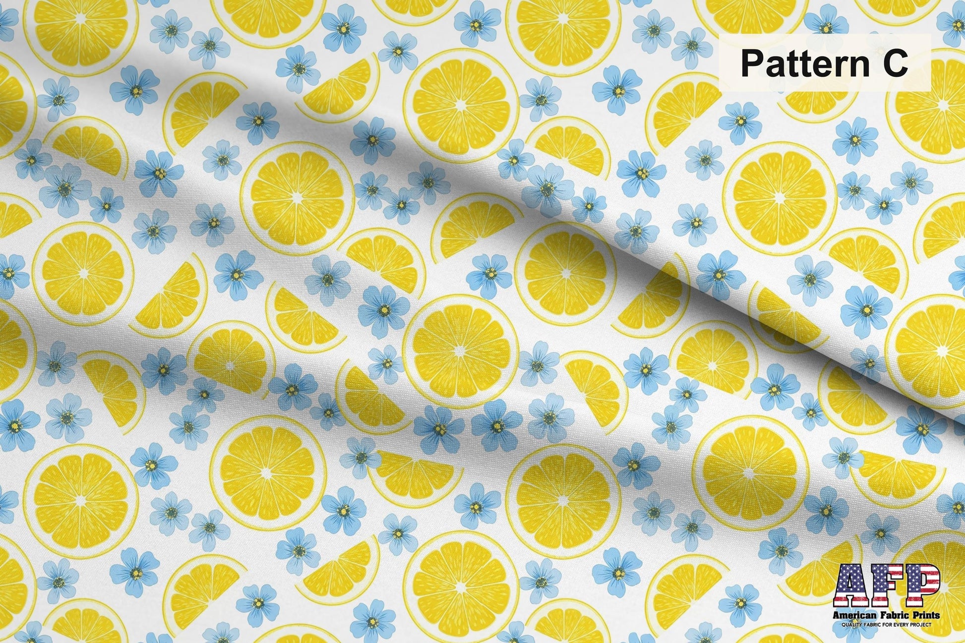 Lemons + Blue 2 Fabric Bundle Set - Shop now at American Fabric Prints