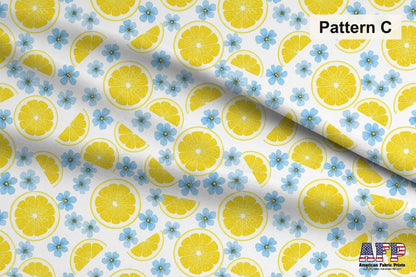 Lemons + Blue 2 Fabric Bundle Set - Shop now at American Fabric Prints