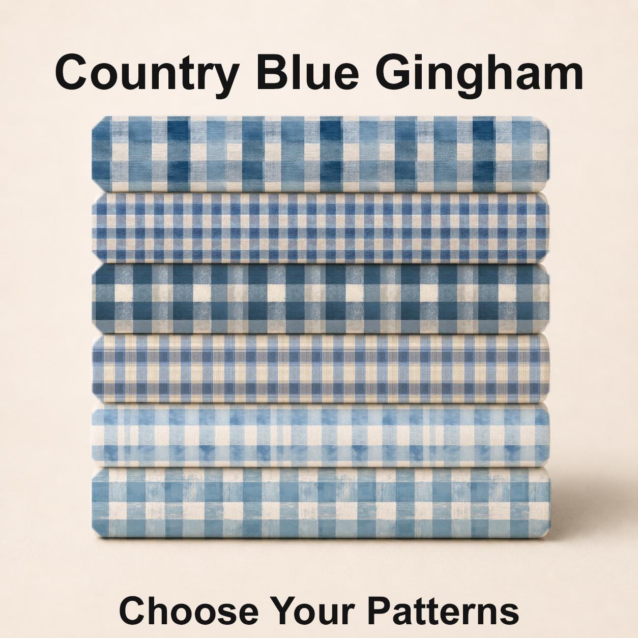 Country Blue Gingham Fabric Bundle Set - Shop now at American Fabric Prints