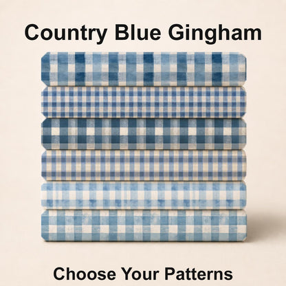 Country Blue Gingham Fabric Bundle Set - Shop now at American Fabric Prints